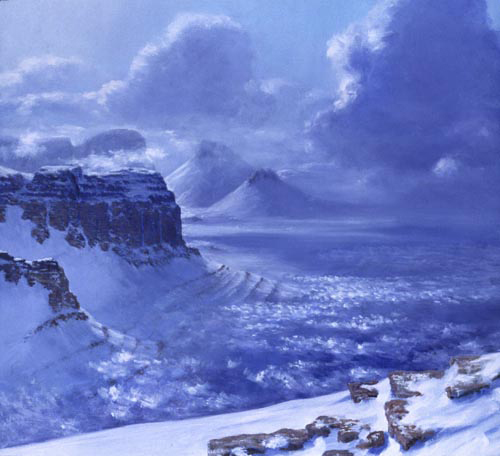 Olympus Range in Clouds David Rosenthal Oil Painting Antarctic-Paintings Antarctica Paintings